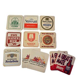Vintage German Beer Coasters Lot 11 European Brewery Bar Pub Ephemera Retro BBQ